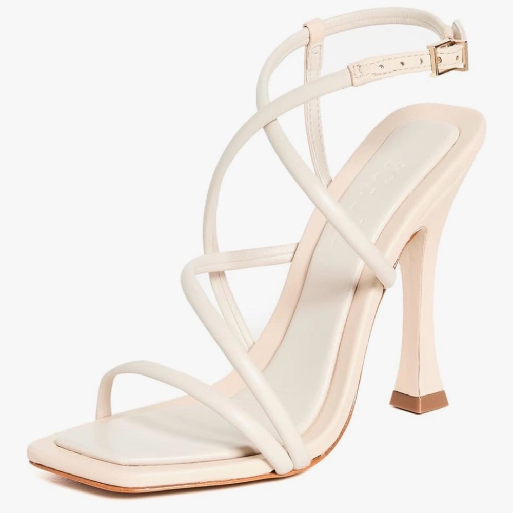 SCHUTZ Strappy High Heel Sandals in Light Cream (size 10)